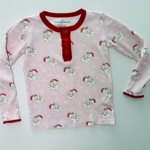 Smockingbird Santa Ruffle Pajama Top Girls Size 8